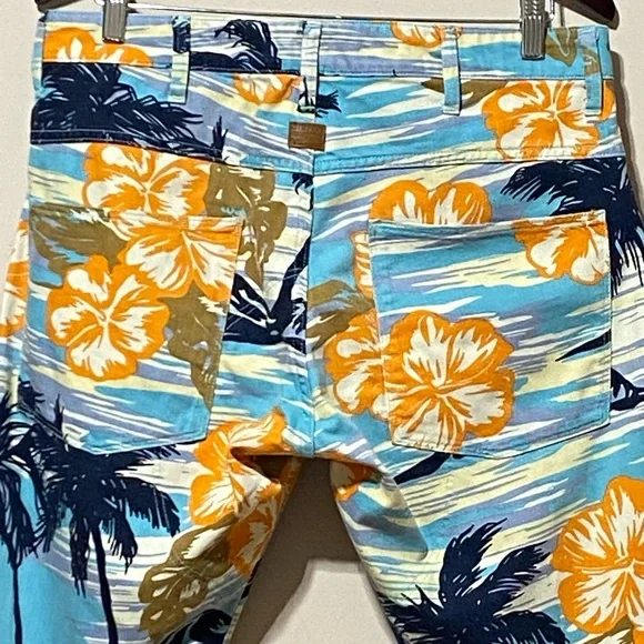 G-Star 5622 3D + Pharrell Williams Beach Hawaiian Floral Palm Tree Jeans Size 32 - Picture 12 of 16